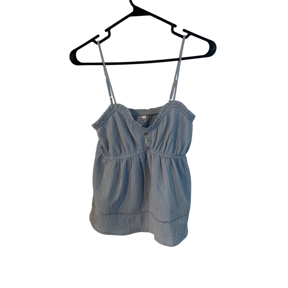 No Boundaries Babydoll Crinkle Texture Top Fairy Bohemian Romantic Womens SZ XS